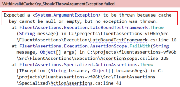Testing exceptions using Fluent Assertions