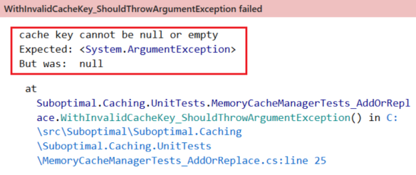 Testing exceptions using NUnit